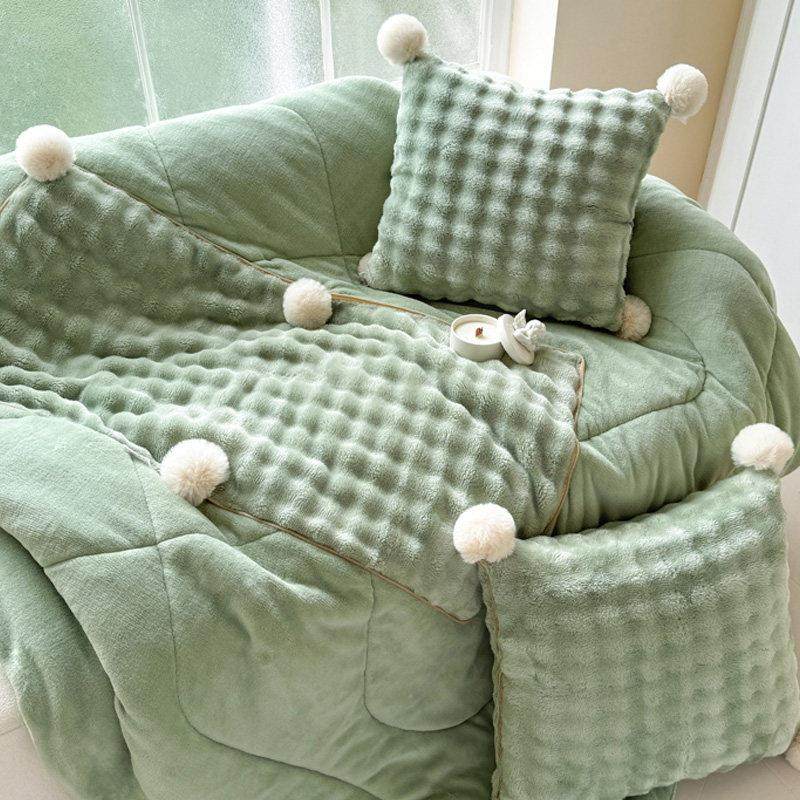 纯色仿兔绒抱枕被子两用加厚保暖车载靠垫毯二合一午睡枕头被新款,居家布艺,抱枕被,淘宝优惠券,粉丝福利购,淘宝优惠卷