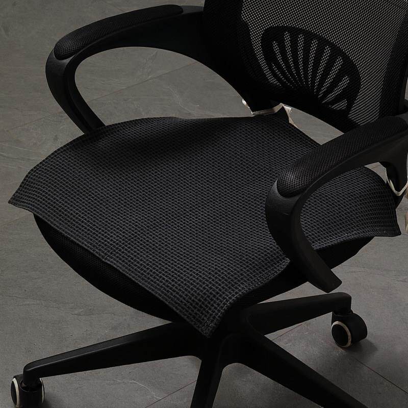 坐垫椅垫棉麻椅子垫办公椅垫防滑垫加厚屁垫高档黑色单人沙发垫