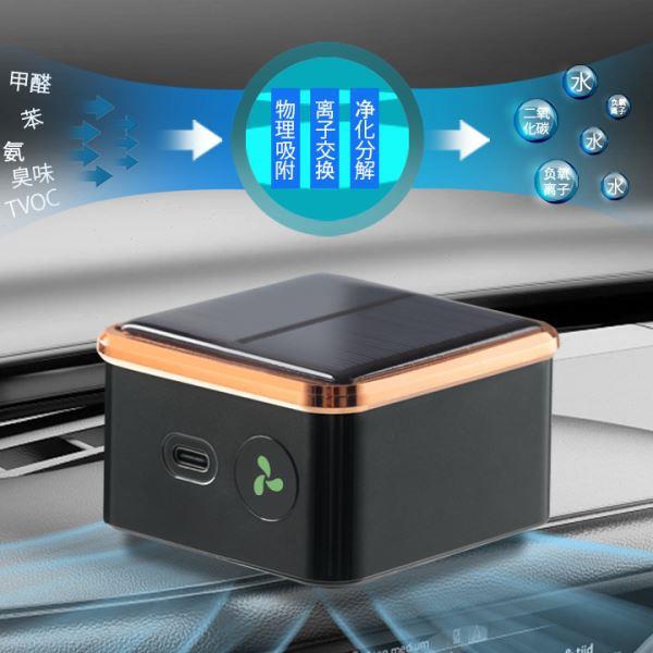 太阳能车载负离子空气净化器汽车除甲醛除异味跨境电商爆款小家电