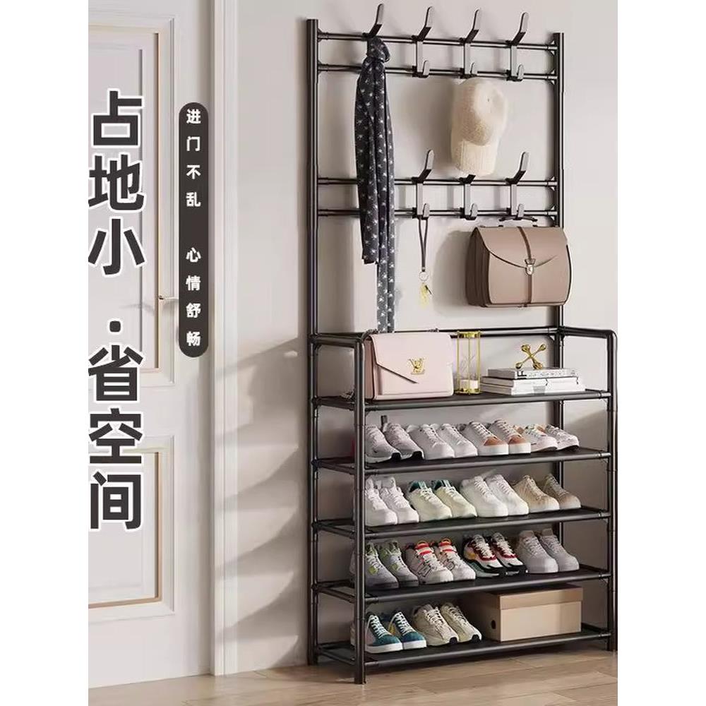进口简易鞋架门口一体多功能收纳鞋柜鞋帽架占地小多层组装置物架
