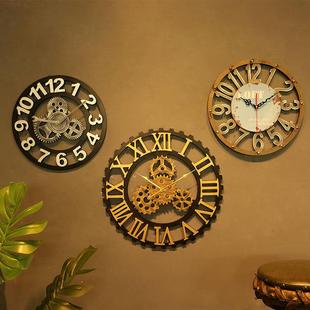 BAHULT/百绘通创意复古工业风齿轮钟表 适合餐厅客厅办公室装饰