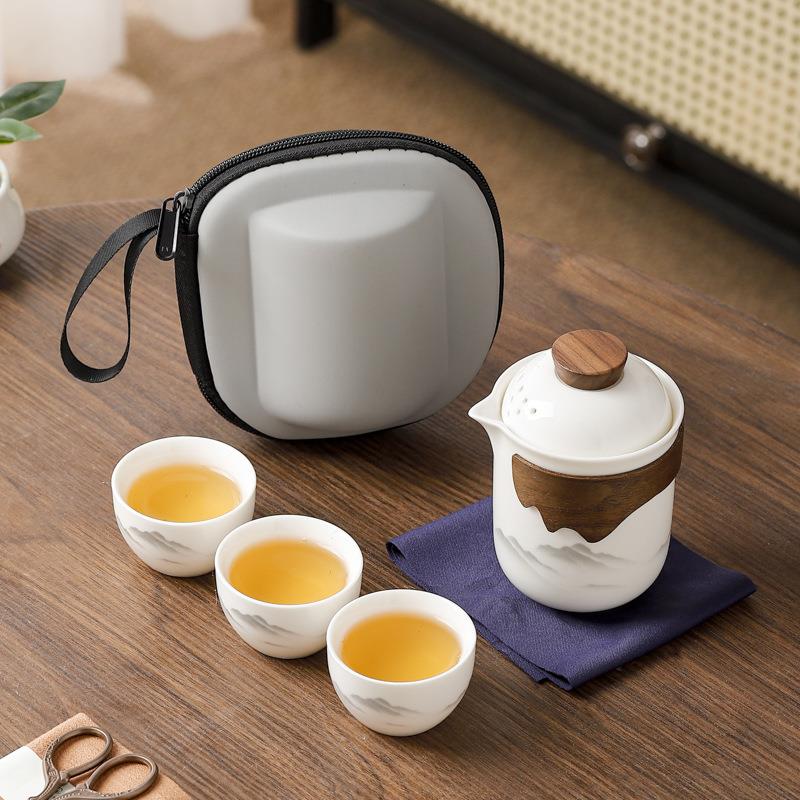 旅行茶具套装户外便携式功夫茶具快客杯随身泡茶商务茶具礼品