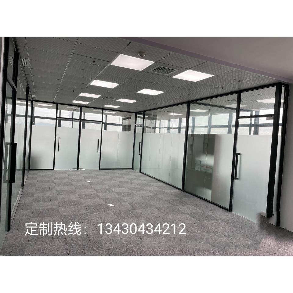 办公室铝合金玻璃隔断 不锈钢玻璃隔断 门面玻璃门