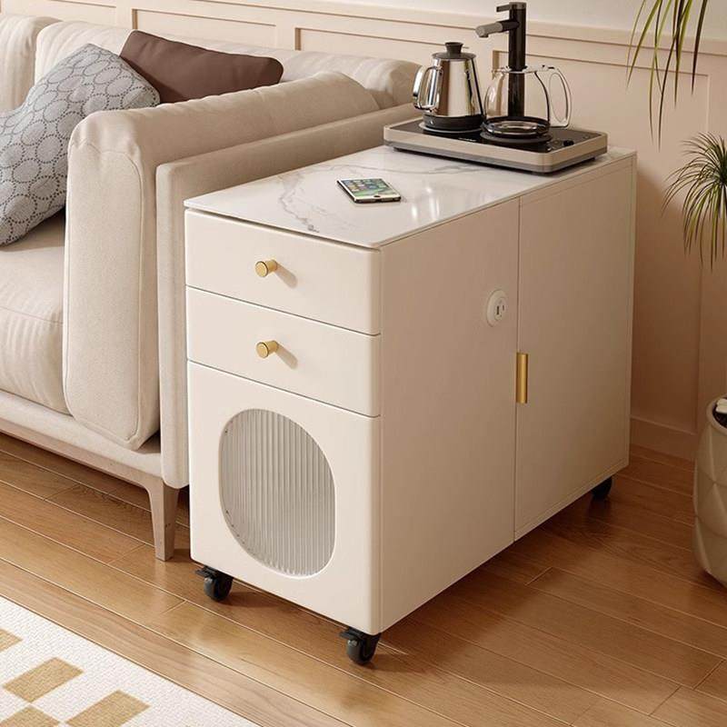 沙发边柜侧边几智能宽窄桌茶台实木抽屉多功能可移动客厅收纳茶几