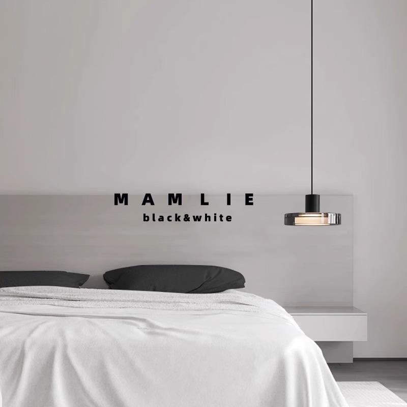 卧室床头吊灯现代简约极简意式轻奢高级创意房间主卧床头吊线灯