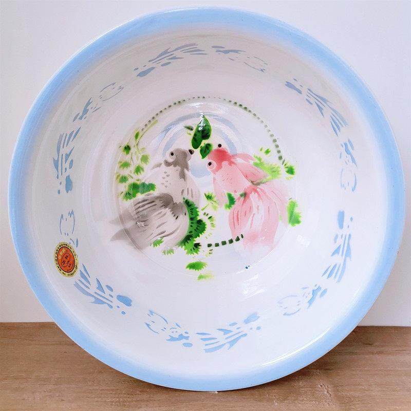 36cm特厚华科搪瓷盆脸盆泡脚盆家用脸盆电磁炉明火加热耐高温包邮,家庭/个人清洁工具,脸盆,淘宝优惠券,粉丝福利购,淘宝优惠卷