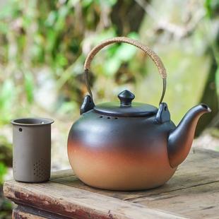 家用大容量陶瓷壶泡茶电陶炉明火烧水壶陶壶提梁壶煮茶器大号复古