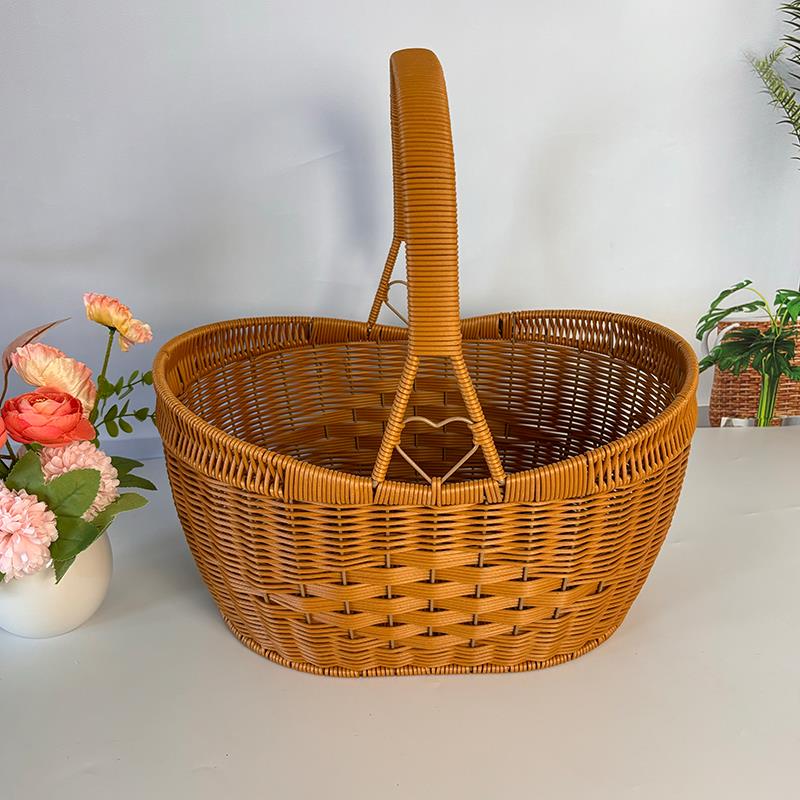 元宝藤编买菜篮子购物篮户外捡蘑菇篮子手提摘菜水果送礼拜拜篮子