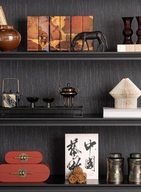 新中式壁龛开 放格组合摆件样品屋展示中心样板间博古架书架茶室