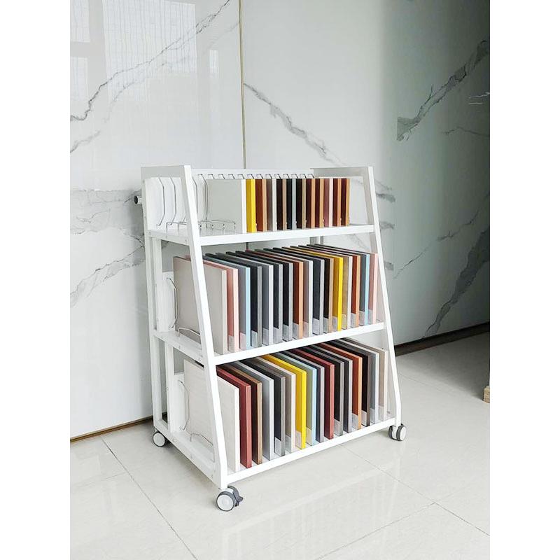 全屋定制色卡移动小推车铁艺烤漆橱柜门板衣柜板材样品陈列展示架