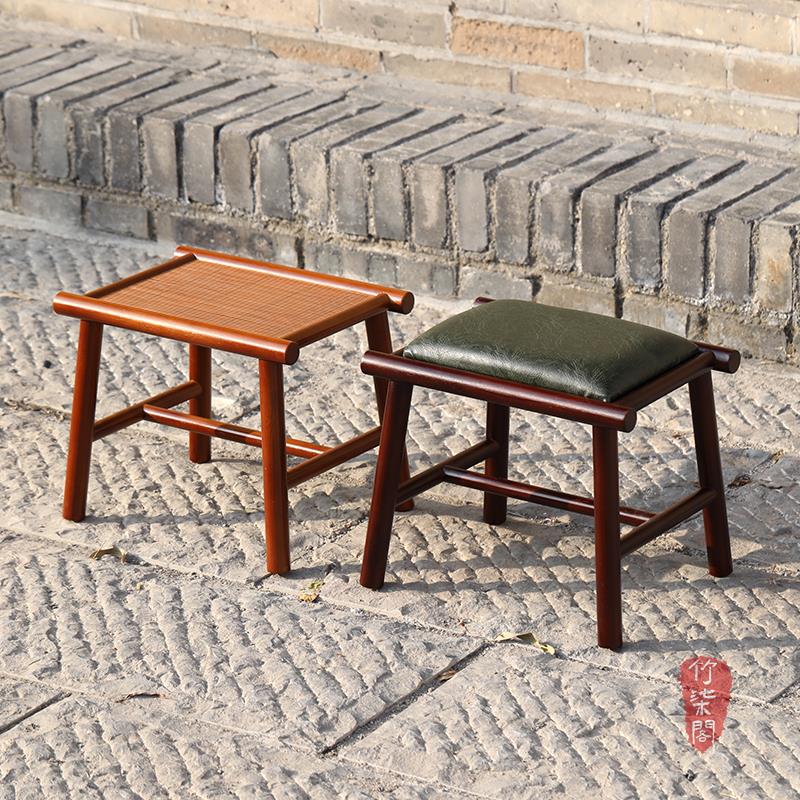 竹柒阁筇竹家俱楠竹小凳竹椅子竹编凳子户外阳台板凳方凳矮凳马凳