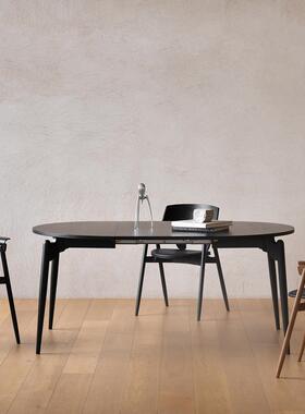 Jolor斯堪的纳维亚现代极简主义家用橡木小公寓黑色实木可折叠伸