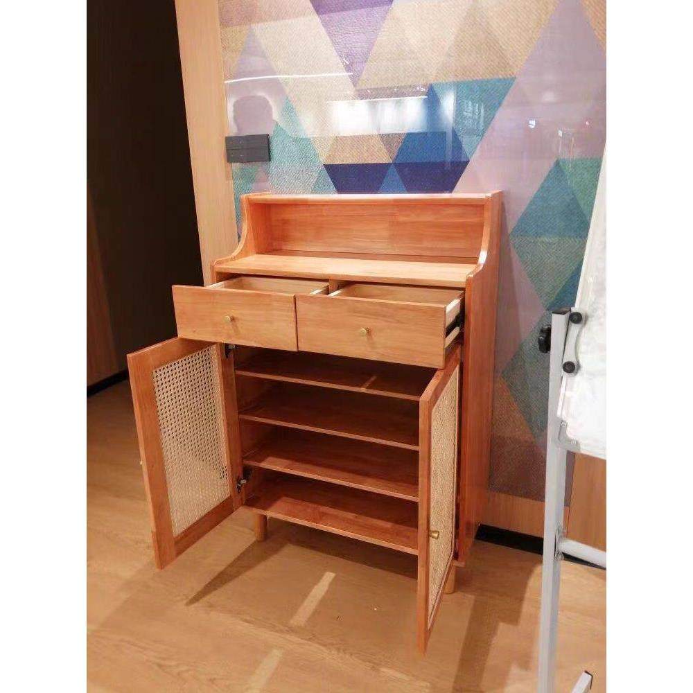 实木鞋柜家用门口换鞋凳组合入户门玄关鞋架樱桃红透气藤编鞋柜,住宅家具,鞋柜,淘宝优惠券,粉丝福利购,淘宝优惠卷