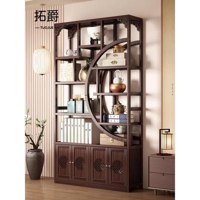 茶室博古架展示柜新中式茶柜置物架非实木靠墙摆件茶壶收纳摆放架