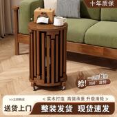 实木叠叠乐圆凳可叠组合放茶几凳家用备用餐桌凳滑轮凳边几矮凳子