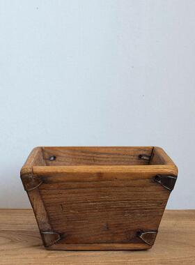 老旧实木斗艺术米斗日进斗金婚庆招财进宝斗烧香拜佛香炉礼佛斗