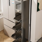 新款 夹缝收纳柜缝隙窄边置物架厨房冰箱侧面抽拉柜超极窄缝储物柜