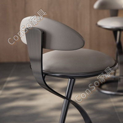 JGP1轻奢意式吧台椅简约高脚椅北欧酒吧凳椅现代家用金属岛台吧椅