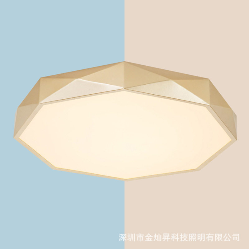 北欧现代吸顶灯简约入户卧室书房阳台金色薄八边形无极调光LED灯,电子元器件市场,电线扎带/束线带,淘宝优惠券,粉丝福利购,淘宝优惠卷