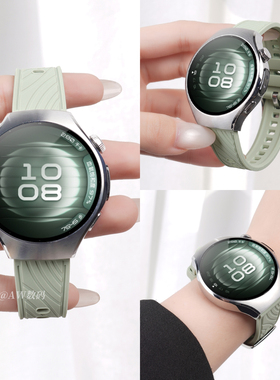 新款适用华为watch5表带gt6手表watchgt4官方原装同款硅胶gt5pro高级感草木绿智能42/41mm腕表女运动透气系列