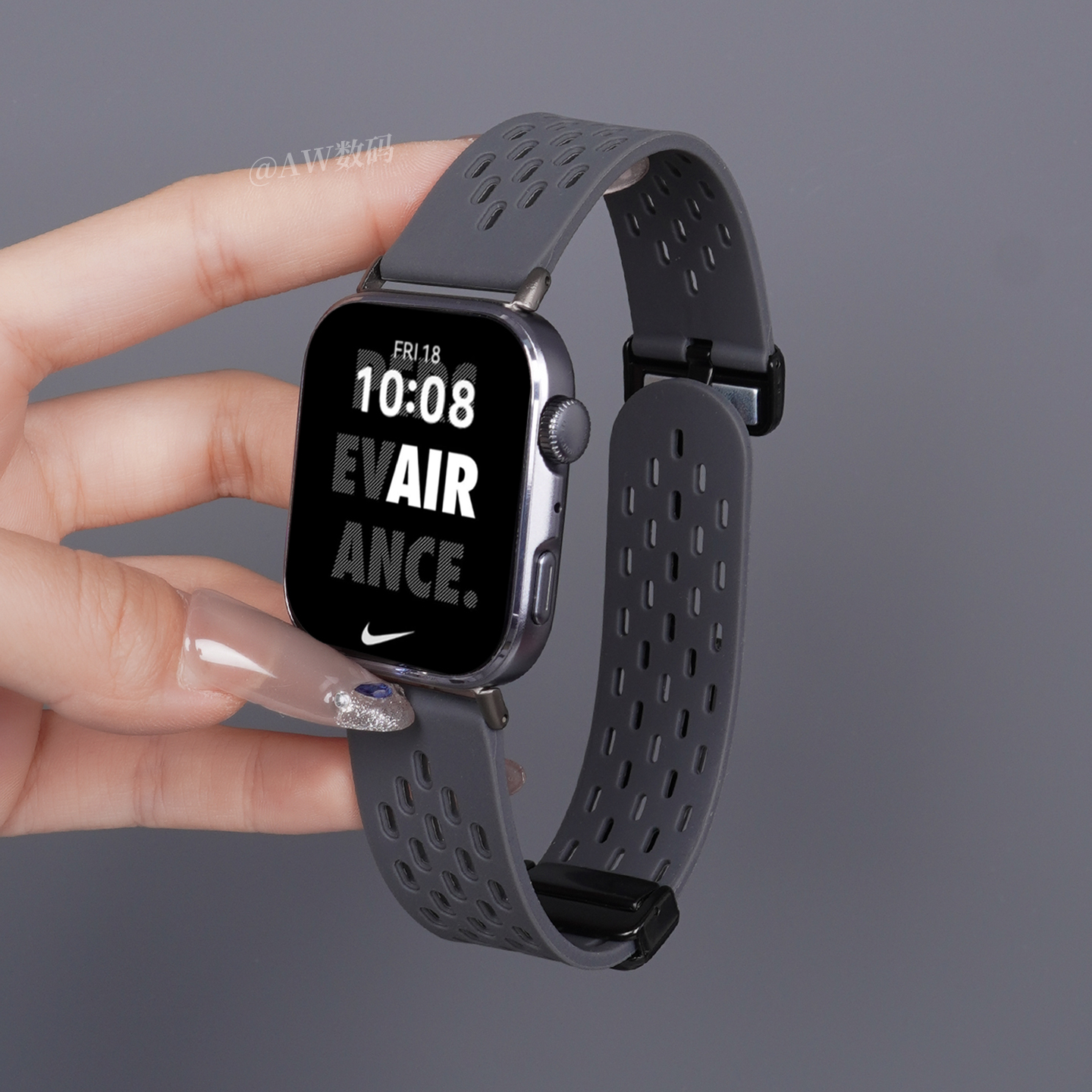 适用华为fit4深灰色表带fit3硅胶