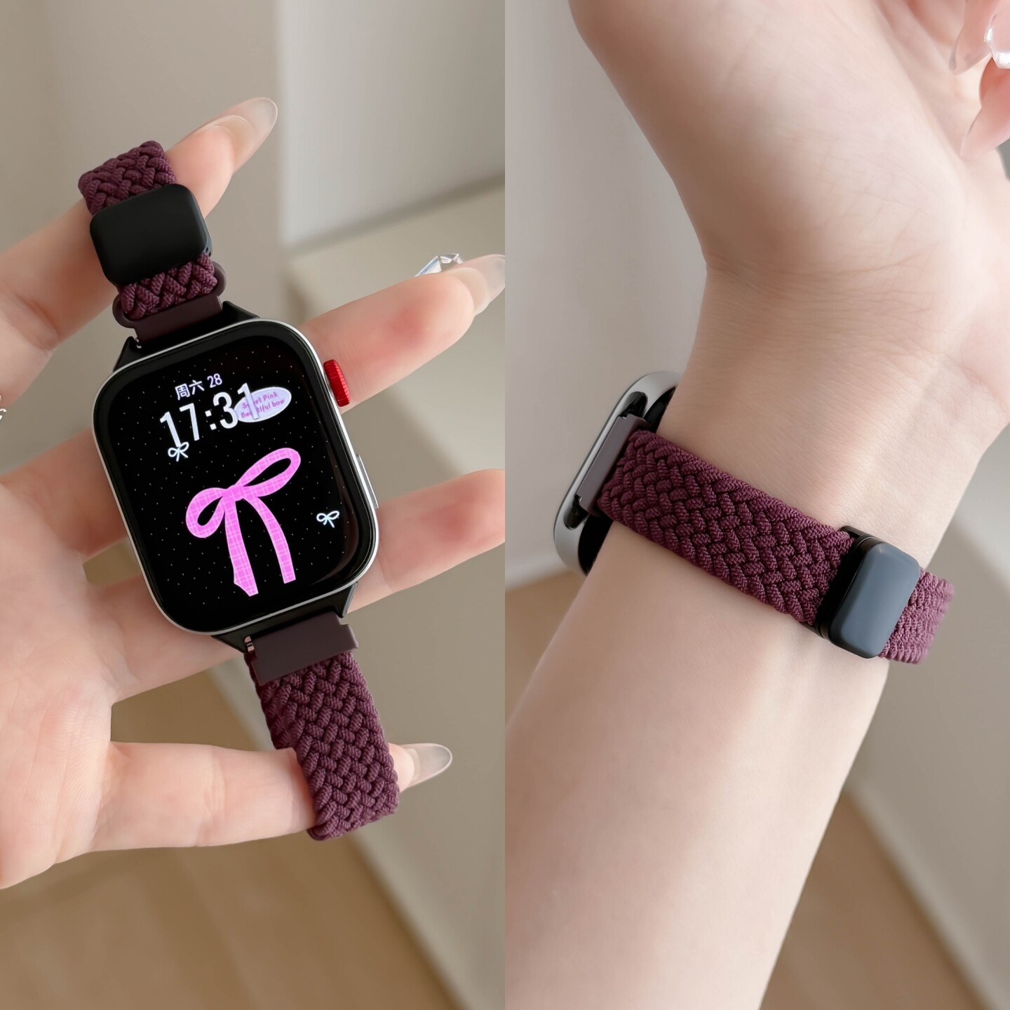 适用华为fit4/3/2细款编织表带女