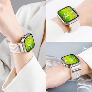 适用华为手表fit4pro表带尼龙watchfit4新款fit3表带星光色腕带官方同款一体式智能运动手环男款女生夏天透气