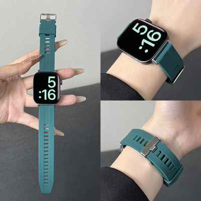 AW适用S11苹果手表S10表带男女款S9运动硅胶腕带applewatch夏天透气表带iwatch9/10防水ultra2智能S8/7手表链