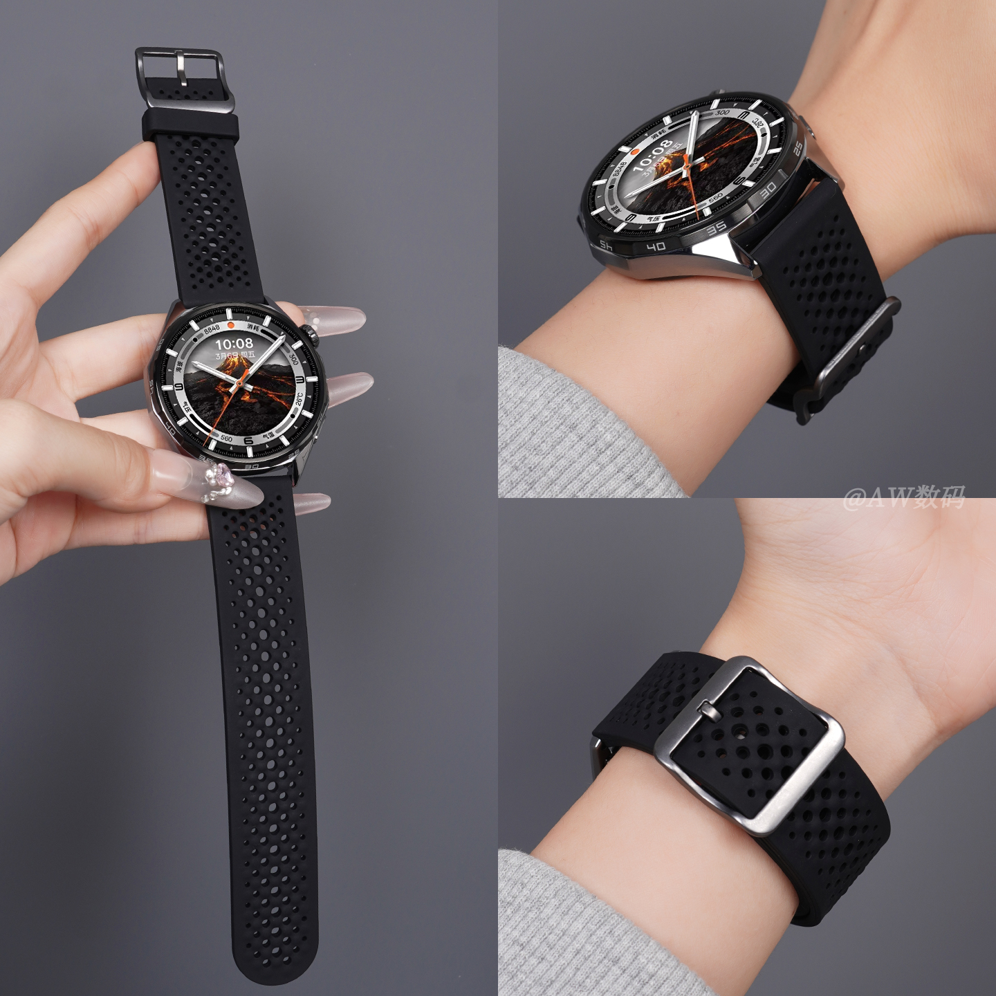 适用oppowatchx2表带男透气硅胶