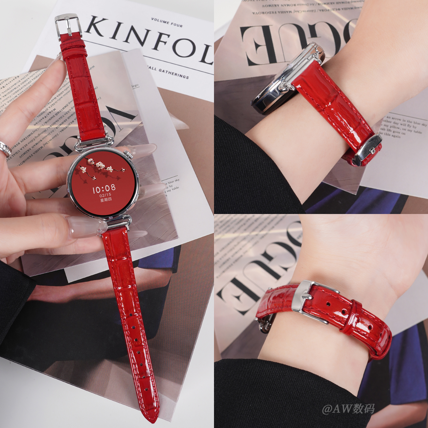 适用华为gt6表带gt5真皮高级感女