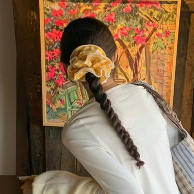 发饰韩系大肠黄色丸子头四层超大