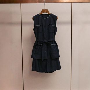上衣时尚 高端新款 收腰南油夏季 套 洋气背心深圳短裤 女法式 装 女装