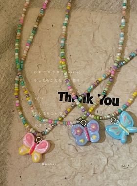 彩色女设计感颈链锁骨bmins辣妹