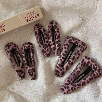 装侧边夹女时尚粉红豹纹发饰BB