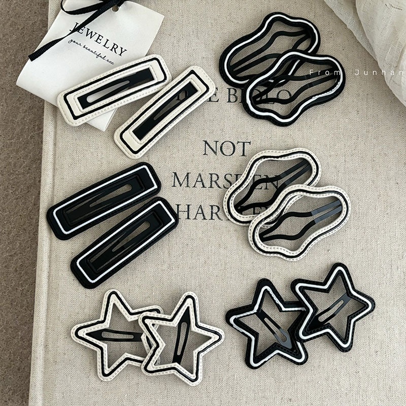 简约条纹发夹女前额侧边刘海夹碎发少女bb夹子百搭发卡头饰