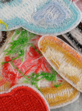 刺绣补丁贴diy手账配饰原创卡通食物한국Wappen绣花标patch布贴