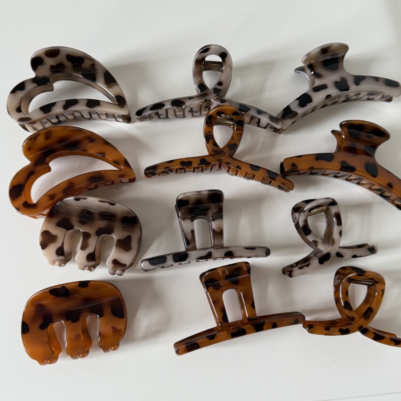 韩系豹纹蝴蝶结抓夹女高级感半扎发鲨鱼夹大号发夹气质头饰发卡