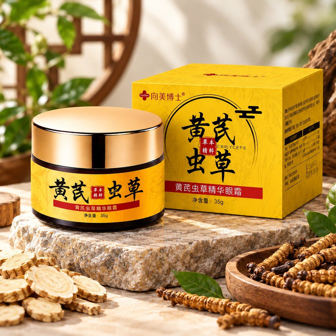 向美博士黄芪虫草精华眼霜水润补水保湿淡纹紧致抗皱呵护眼部精华