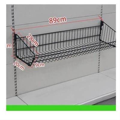 锦纳黑色可拆卸组合式挂篮四柱超市货架配件斜口可加隔片挂框窄款