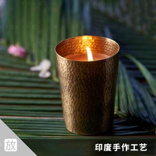 印度手工金属香薰摆件家用房间室内香氛蜡烛香蜡杯 foundhome