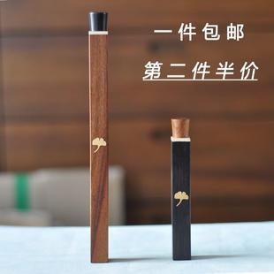 供奉香盒香插便携 创意香筒酸枝木黑檀木装 香 线香插家用长款 短款