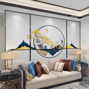饰2023年新款 意境山水客厅电视背景墙纸8d壁画沙发装 轻奢简约墙纸