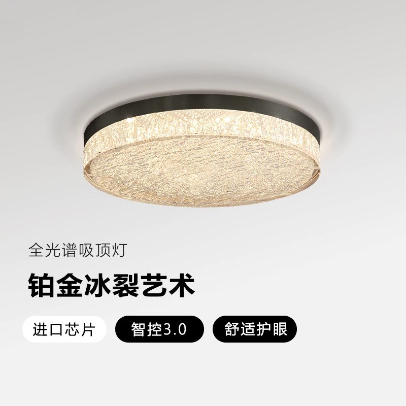 新款轻奢客厅吸顶灯简意式极简卧室吸顶灯全铜轻奢客厅高级感主卧