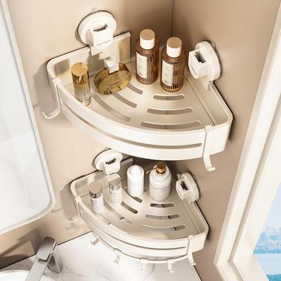 浴室三角置物架吸盘壁挂式免打孔太空铝转角架子洗漱用品收纳神器