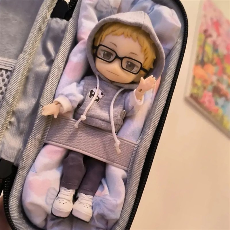 ob11娃娃外出包12分bjd收纳袋防尘gsc粘土人遛娃包防尘简约挂包