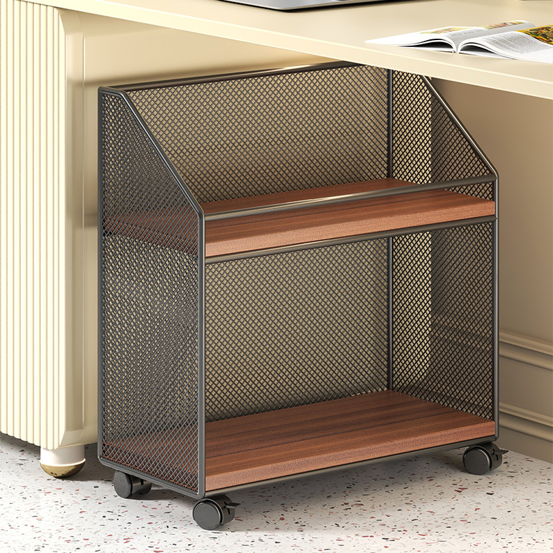 可移动书本收纳箱放桌下置物架装书箱带轮小推车家用学生整理框盒