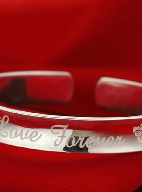 饰汇银手镯 女式 玫瑰之约韩版时尚复古手环loveforever手镯批发