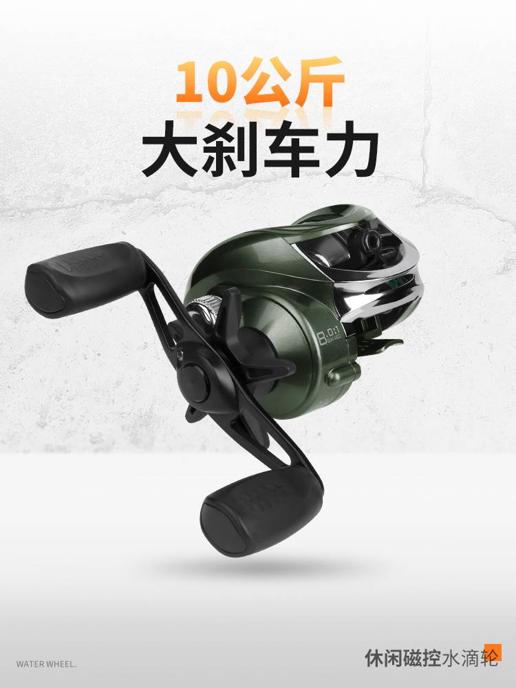 进口?水滴轮路亚渔轮全金属微物海竿海杆筏钓打黑滴水大刹车鱼轮