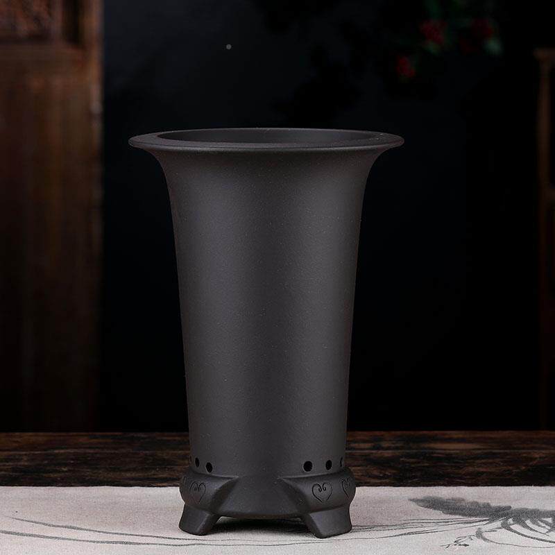 束紫腰砂兰兰花盆宜兴精品陶大圆高号ann墨蕙春建寒专用盆室内瓷