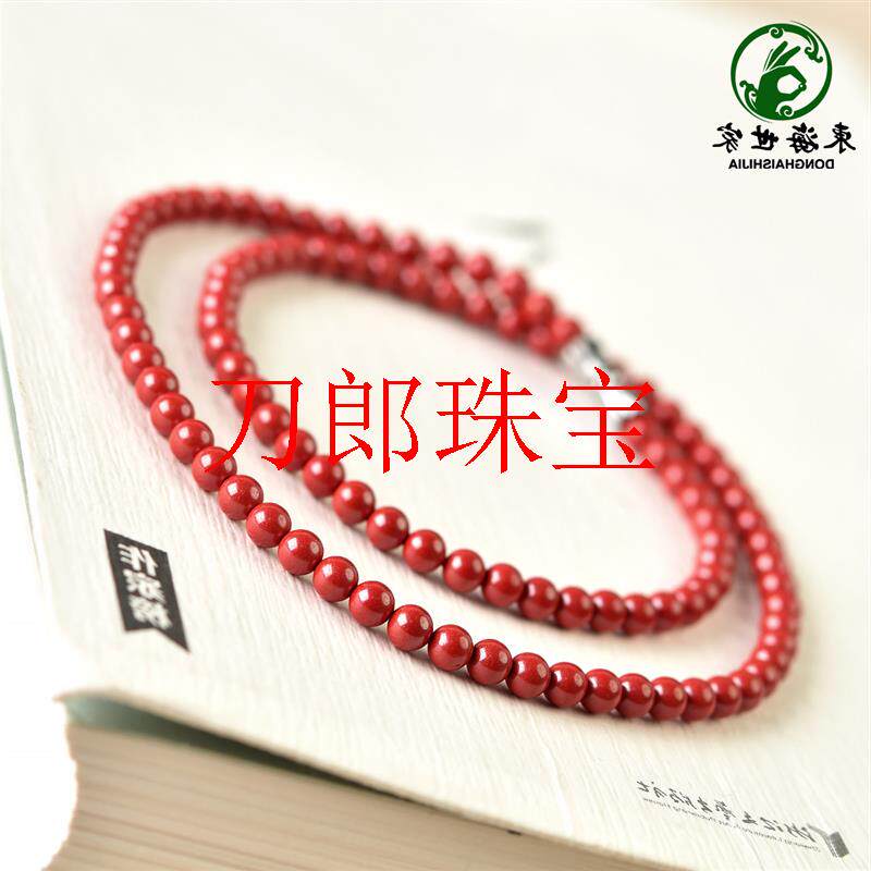 朱砂少女感帝王砂散珠水晶玛瑙手链锁骨链吊坠红色本命年圆珠项链